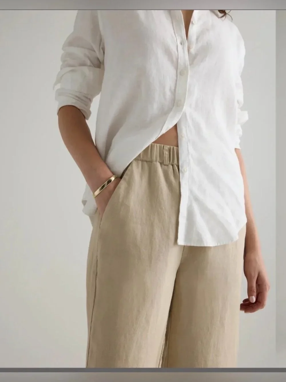 QUINCE 100% European Linen Pants Beige Size Large